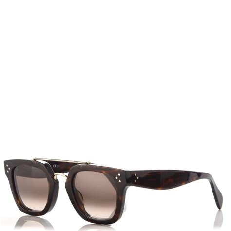 CELINE Acetate Bridge Sunglasses CL41077/S Dark Havana 